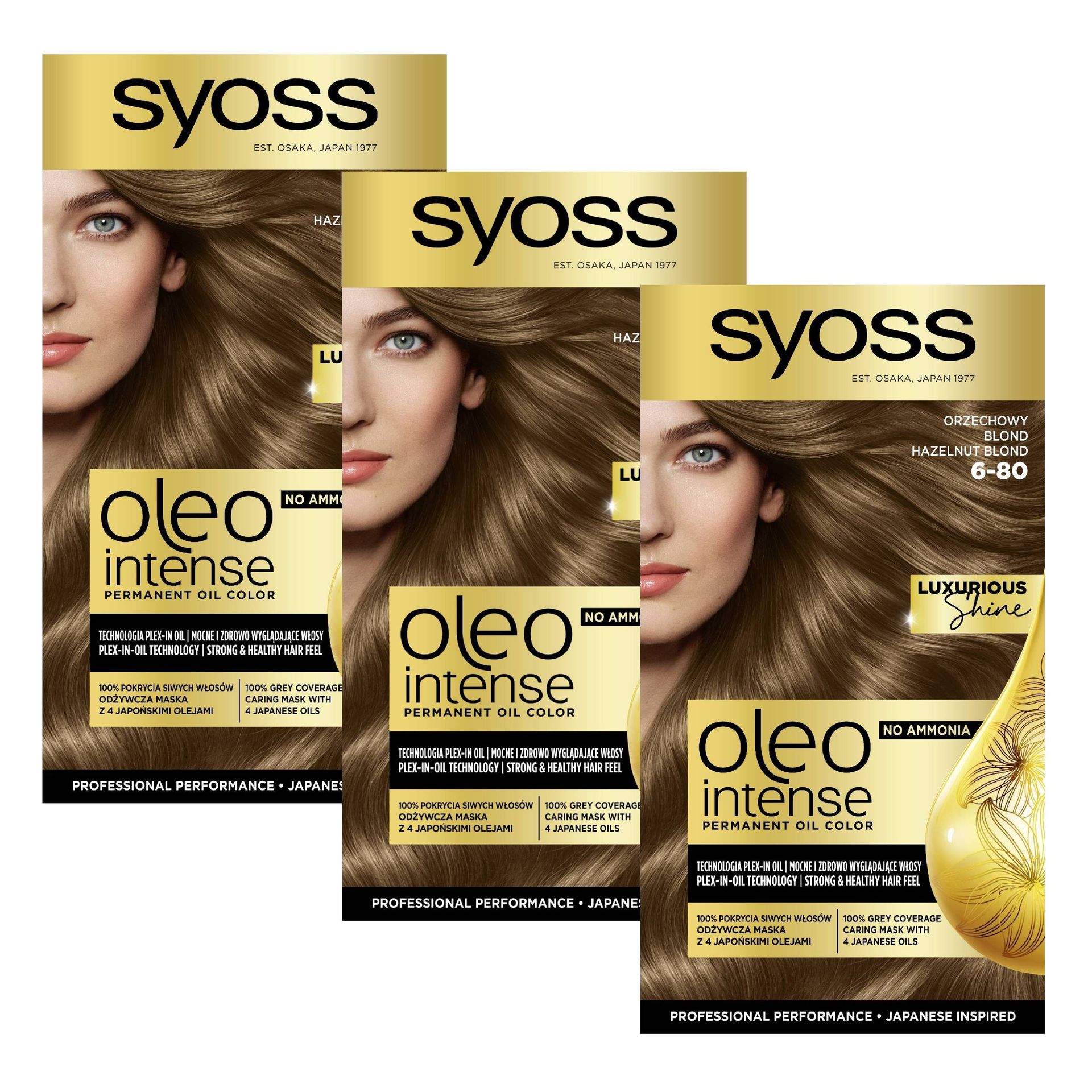 Farba do włosów bez amoniaku orzechowy blond 3x Syoss