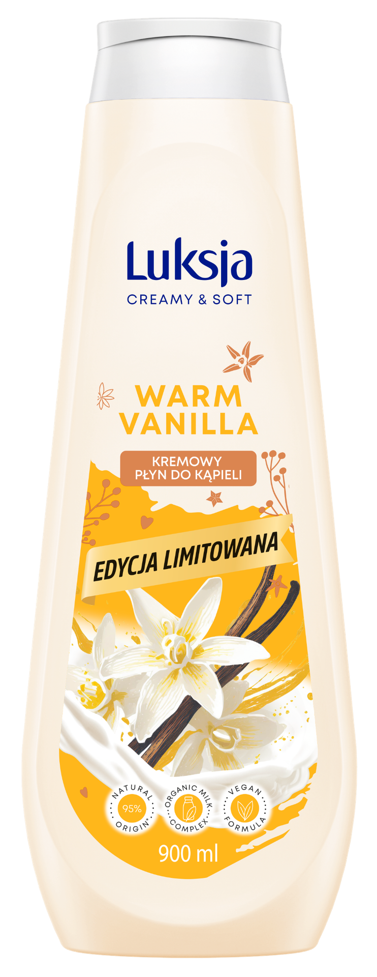 Waniliowy płyn do kąpieli dla całej rodziny Luksja 900 ml