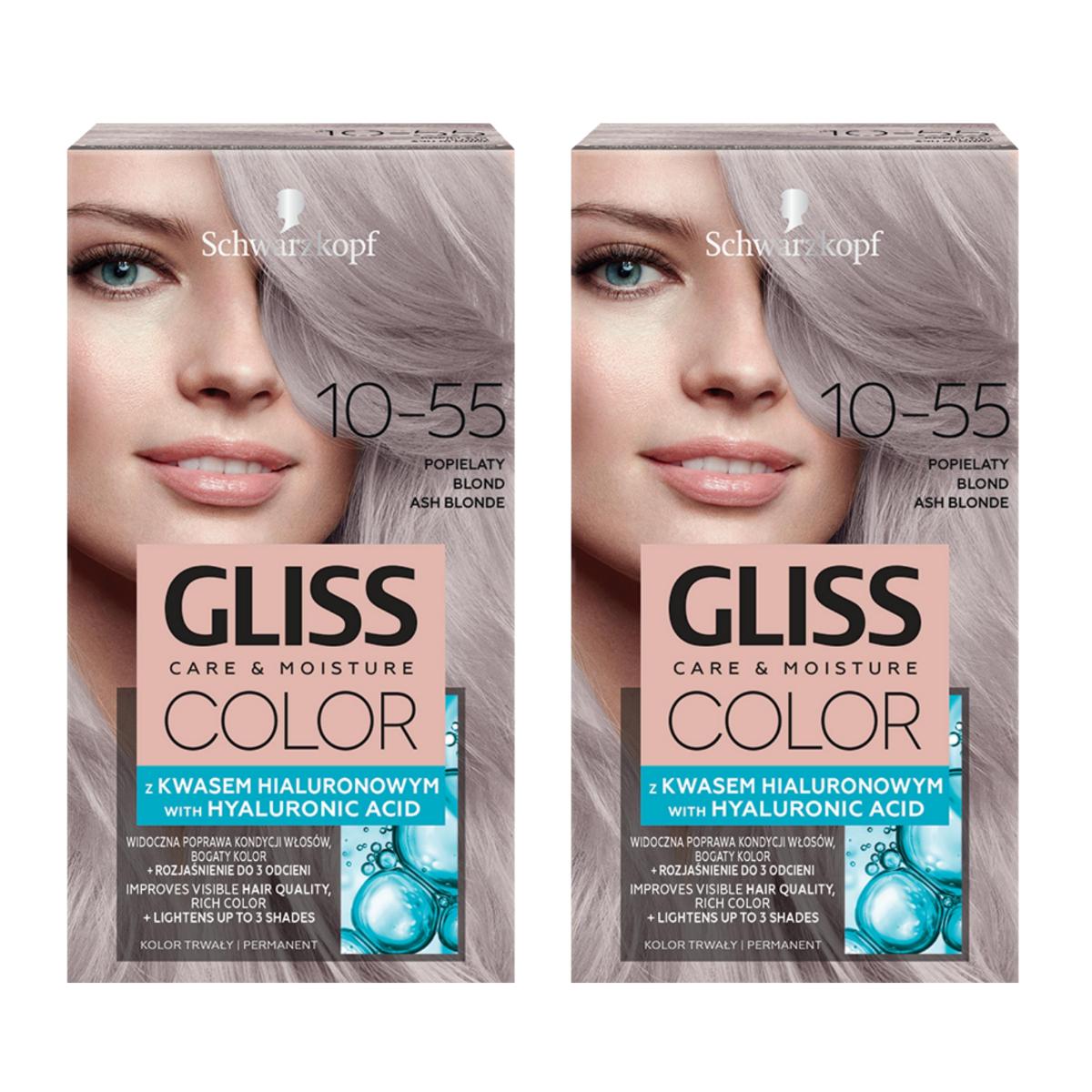 Farba do włosów Popielaty Blond Gliss Kur 2x