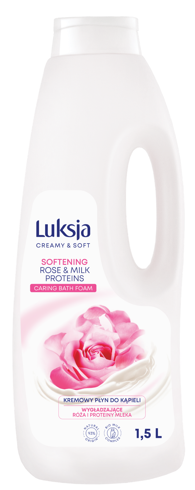 Delikatny płyn do kąpieli z różą i proteinami mleka Luksja 1500 ml