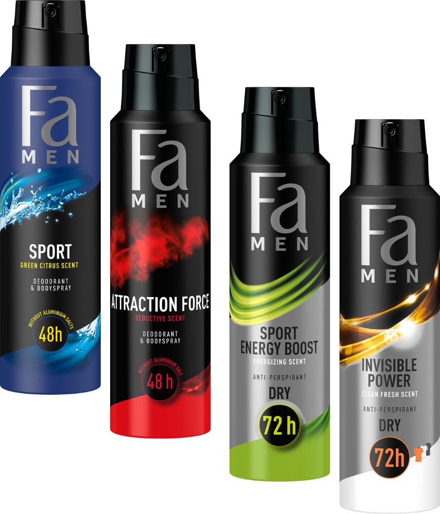 Zestaw dla mężczyzn 2x antyperspirant 150ml 2x dezodorant 150ml Fa Men