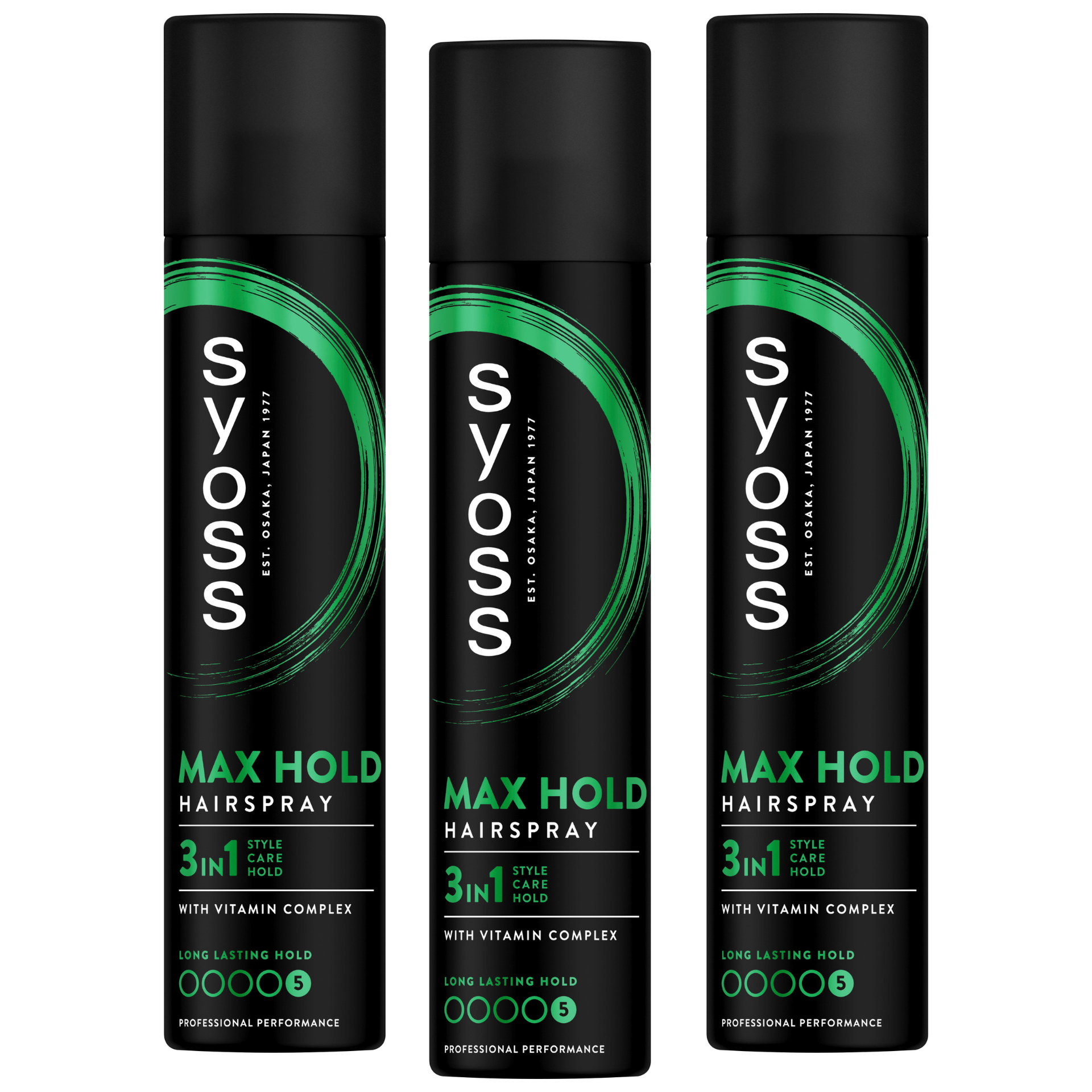 Bardzo mocny spray do włosów Max Hold Syoss 3x300 ml
