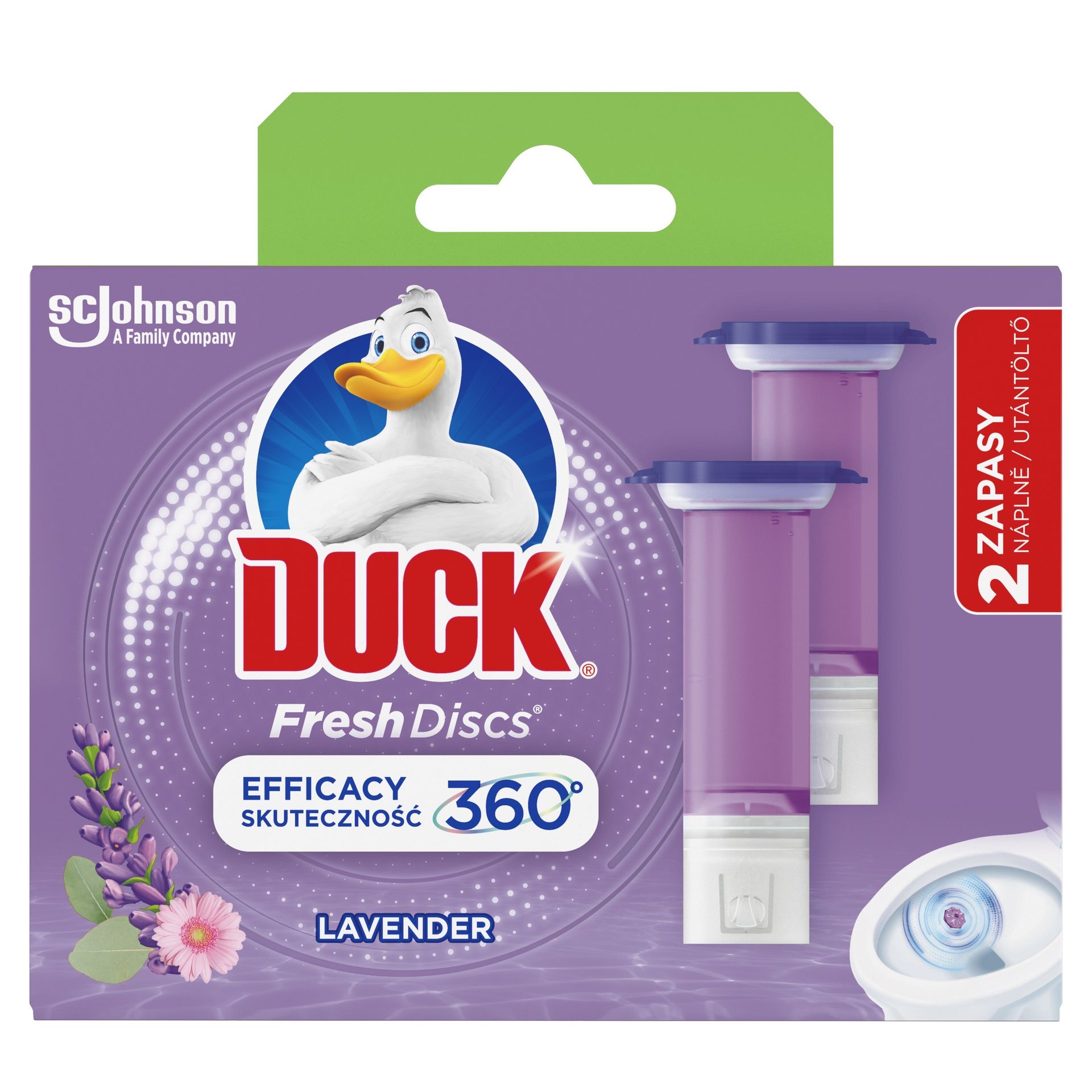 Zapas krążków do toalety o zapachu lawendowym Duck Fresh Discs 2x36ml