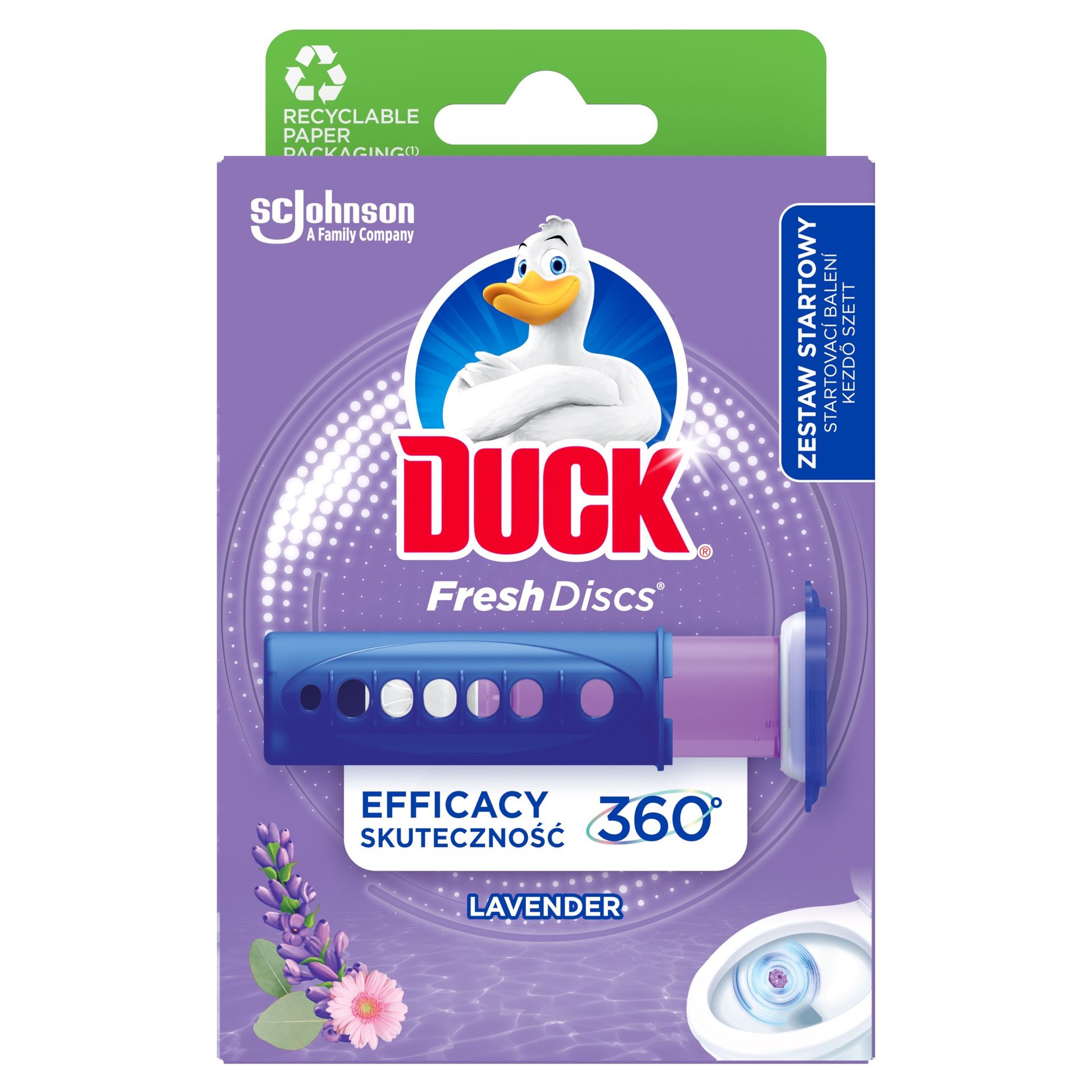Żelowe krążki do toalety o zapachu lawendowym Duck Fresh Discs