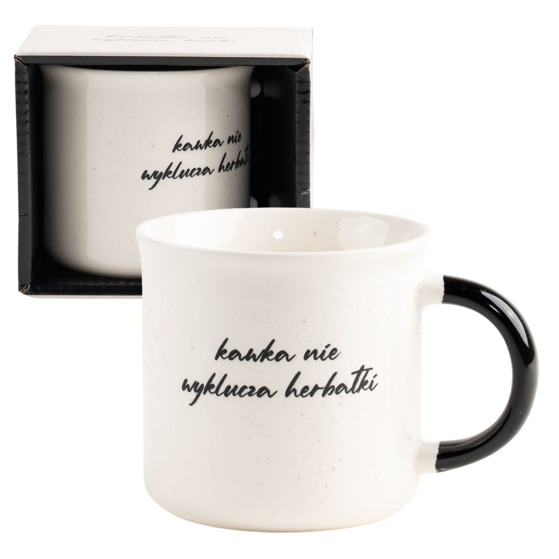 Biały kubek z porcelany 