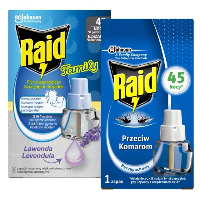 SC Johnson2x zapas do elektrofumigatora owadobójczego Raid bezzapachowy + zapach lawendy