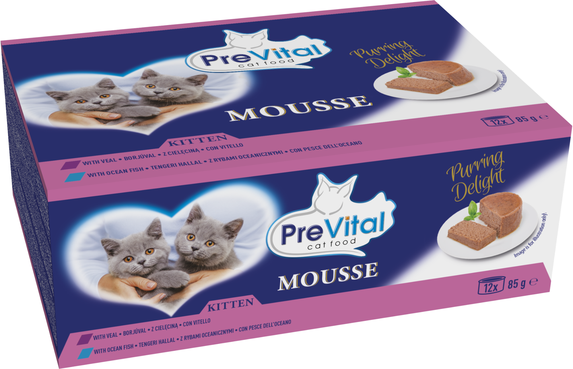 Mokra karma dla kociąt o smaku oceanicznej ryby i cielęciny 12x85g Multibox PreVital