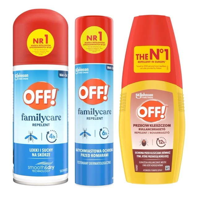SC Johnson OFF! Zestaw aerozoli przeciw komarom 2x100ml + Płyn przeciw kleszczom 100ml