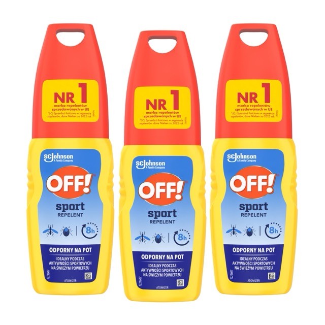 SC Johnson Spray odstraszający komary i kleszcze z atomizerem Sport 3x100 ml