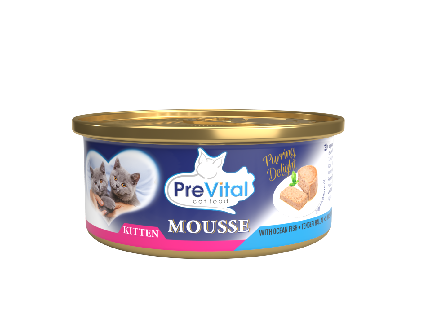 Mus dla kociąt z rybami oceanicznymi PreVital mini puszka 85 g