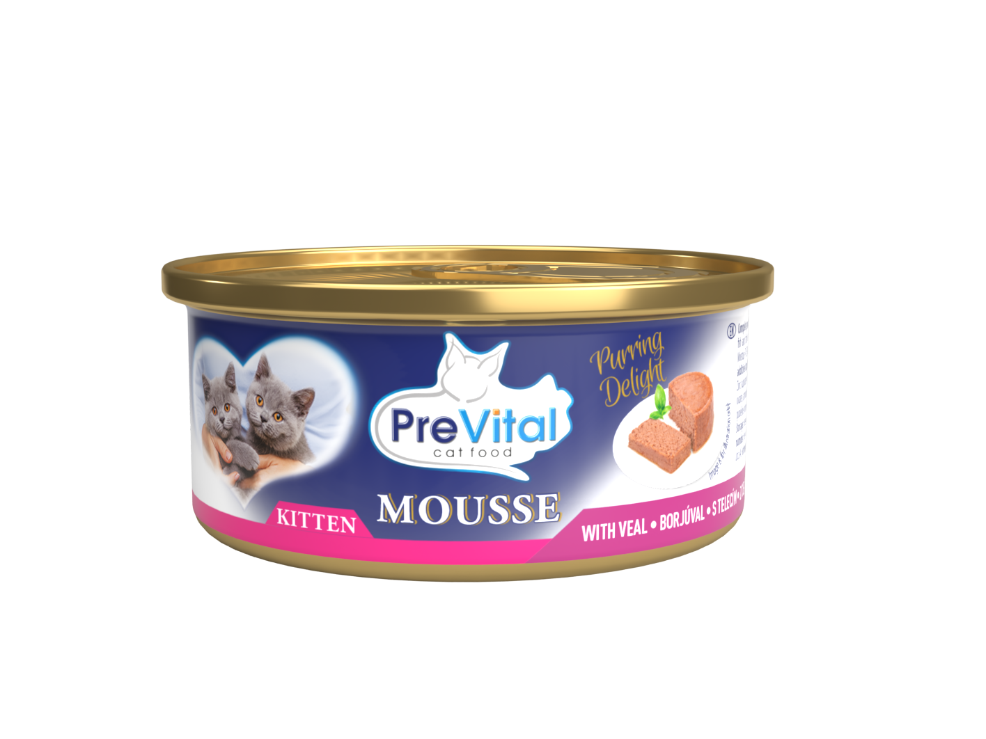 Mus dla kociąt z cielęciną PreVital mini puszka 85 g