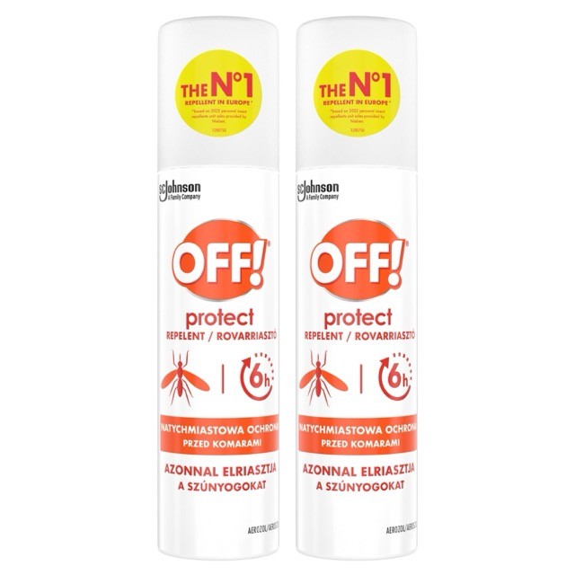 SC Johnson OFF! Nietłusty aerozol na owady, komary Protect 2x100 ml