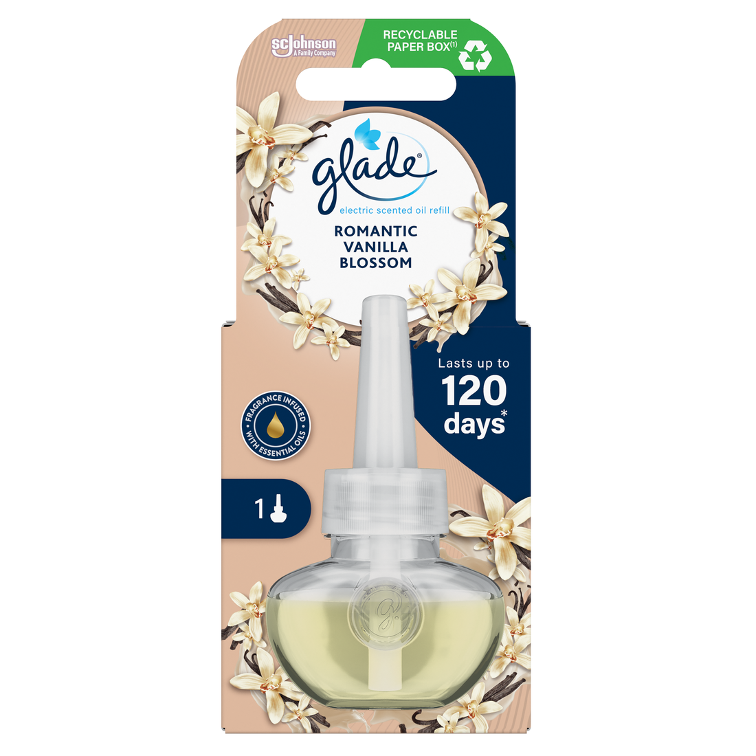Wkład do elektrycznego odświeżacza powietrza Glade Romantic Vanilla Blossom 20ml