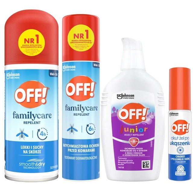 SC Johnson Ochronny zestaw aerozoli SC Johnson Spray na komary 3x100ml + Żel na ukąszenia Akut 25ml