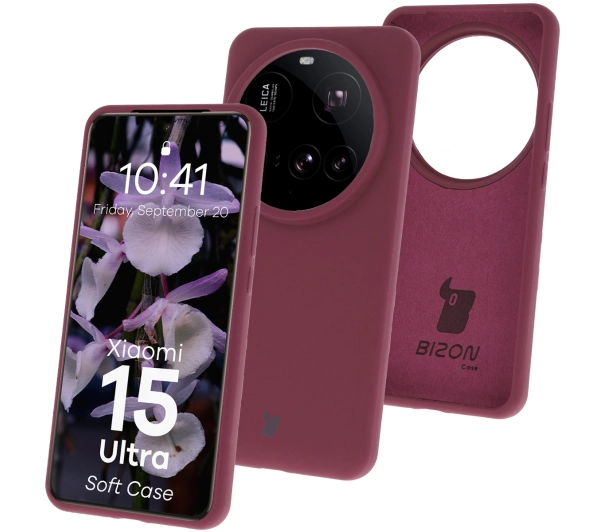 Bizon Silikonowe Soft do Xiaomi 15 Ultra Śliwkowy