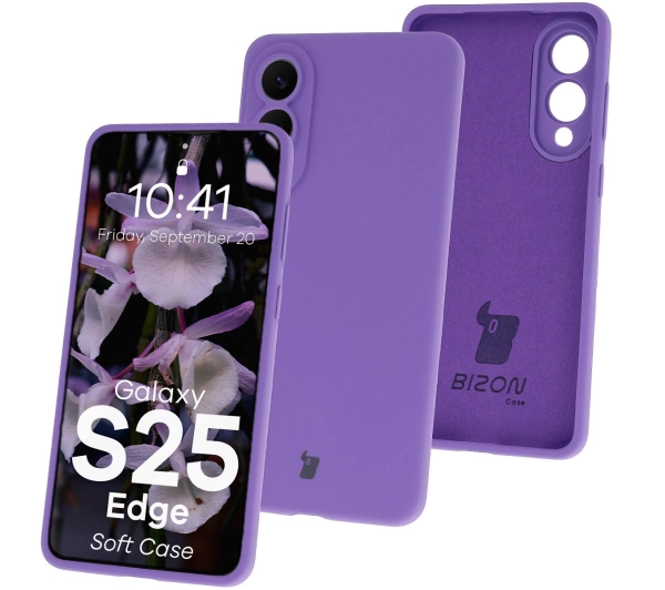 Bizon Silikonowe Soft do Samsung Galaxy S25 Edge Ciemnofioletowy