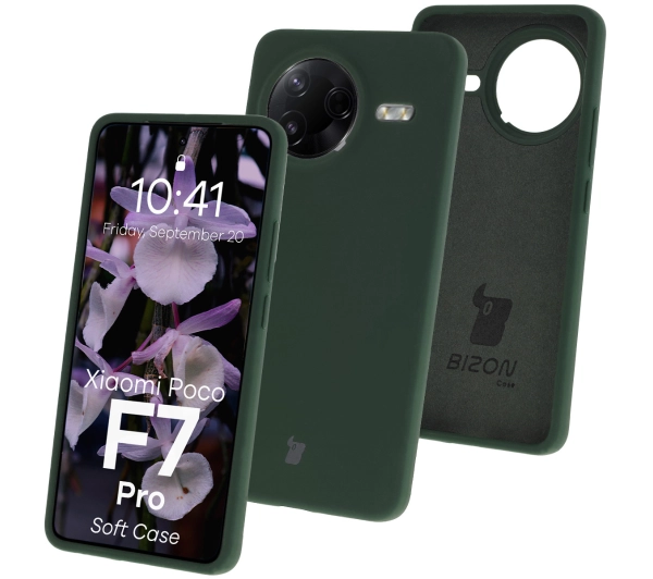 Bizon Silikonowe Soft do Xiaomi Poco F7 Pro Ciemnozielony