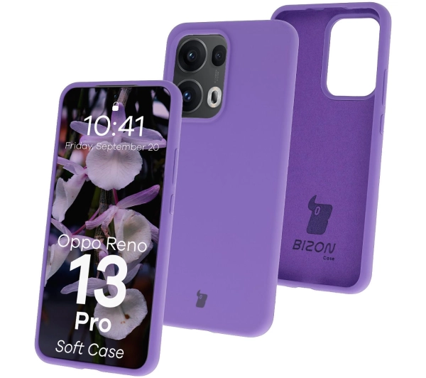 Bizon Silikonowe Soft do Oppo Reno13 Pro Ciemnofioletowy
