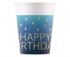 Kubeczki papierowe Happy Birthday 200ml 8szt