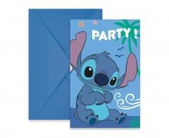 Zaproszenia z kopertami Stitch & Angel Disney 6szt - artykuł papierniczy