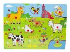 Puzzle drewniane z uchwytami wiejskie zwierzęta Maksik - puzzle