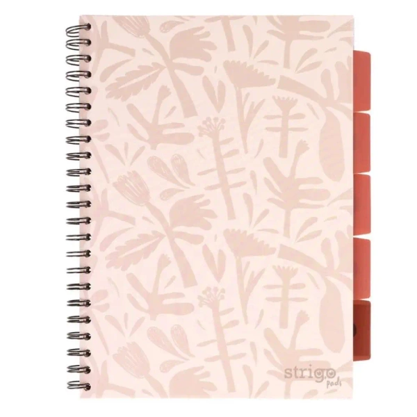 Kołozeszyt Pads A4/100K kratka Floral beżowy - Strigo