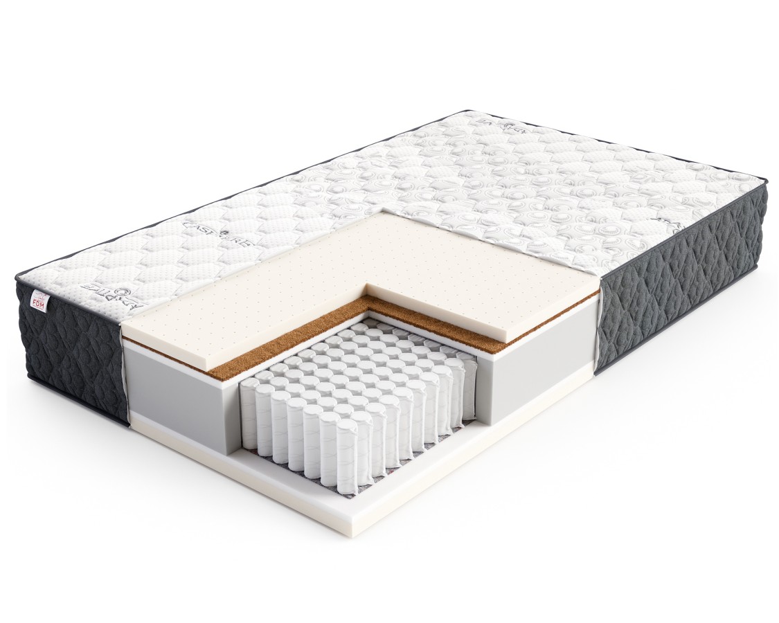 Materac multipocketowy BRAVO kokos, lateks - 80 x 200 - H4 twardy / H3 średnio twardy - 30 cm