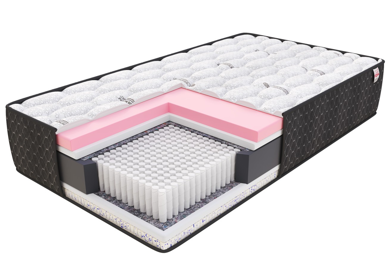 Materac micropocketowy TASSO lateks ocean blue gel, visco - 180 x 200 - 24 cm