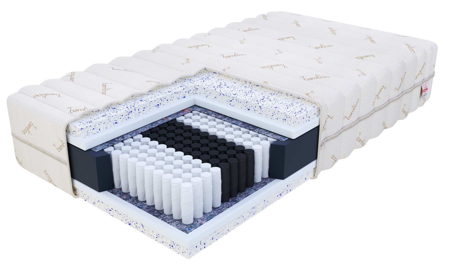 Materac multipocketowy PIEMONT lateks - 90 x 200 - H4 twardy - 23 cm