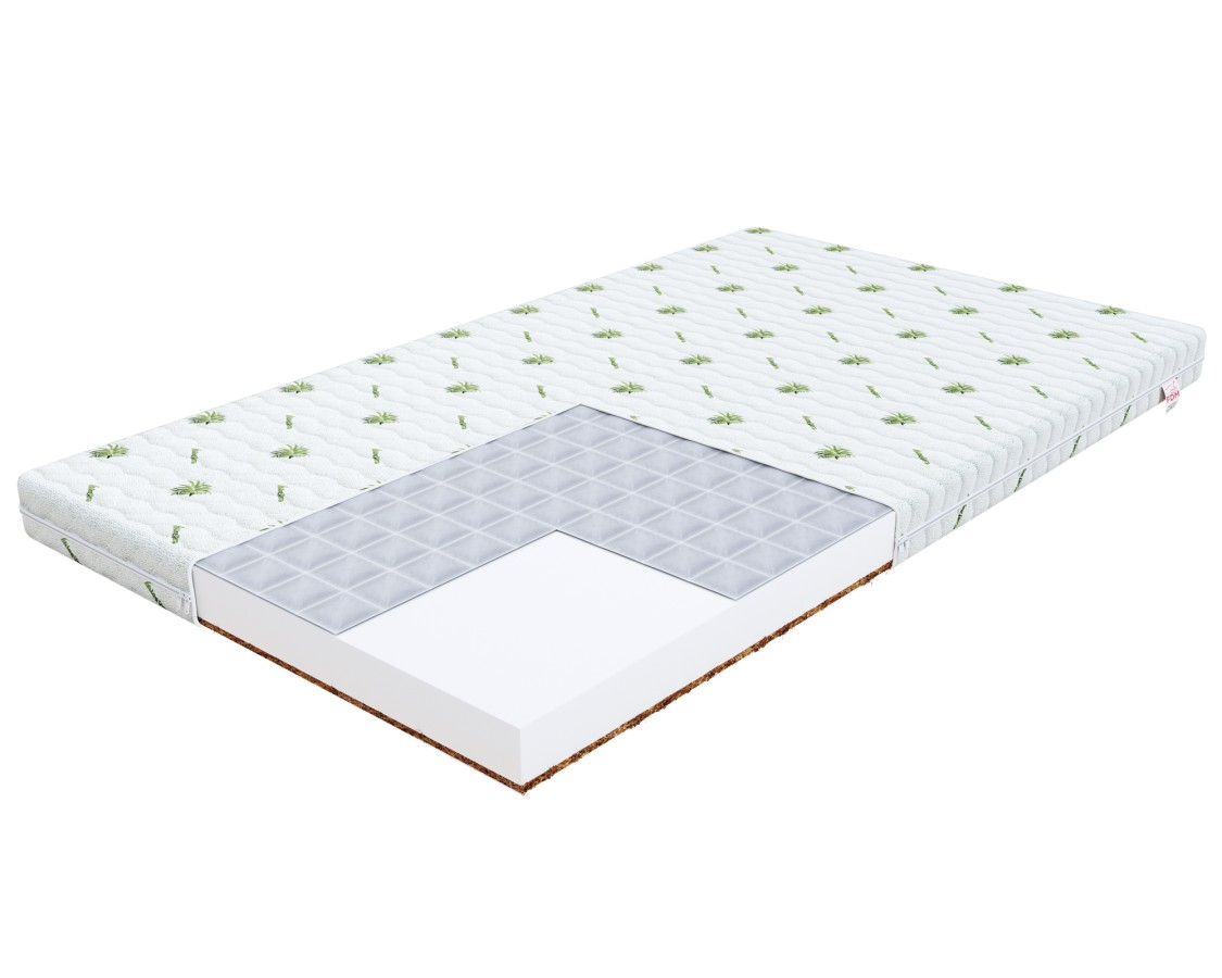 Materac piankowy BABY COMFORT gryka, kokos - 90 x 190 - H2 średnio miękki / H3 średnio twardy - 9 cm