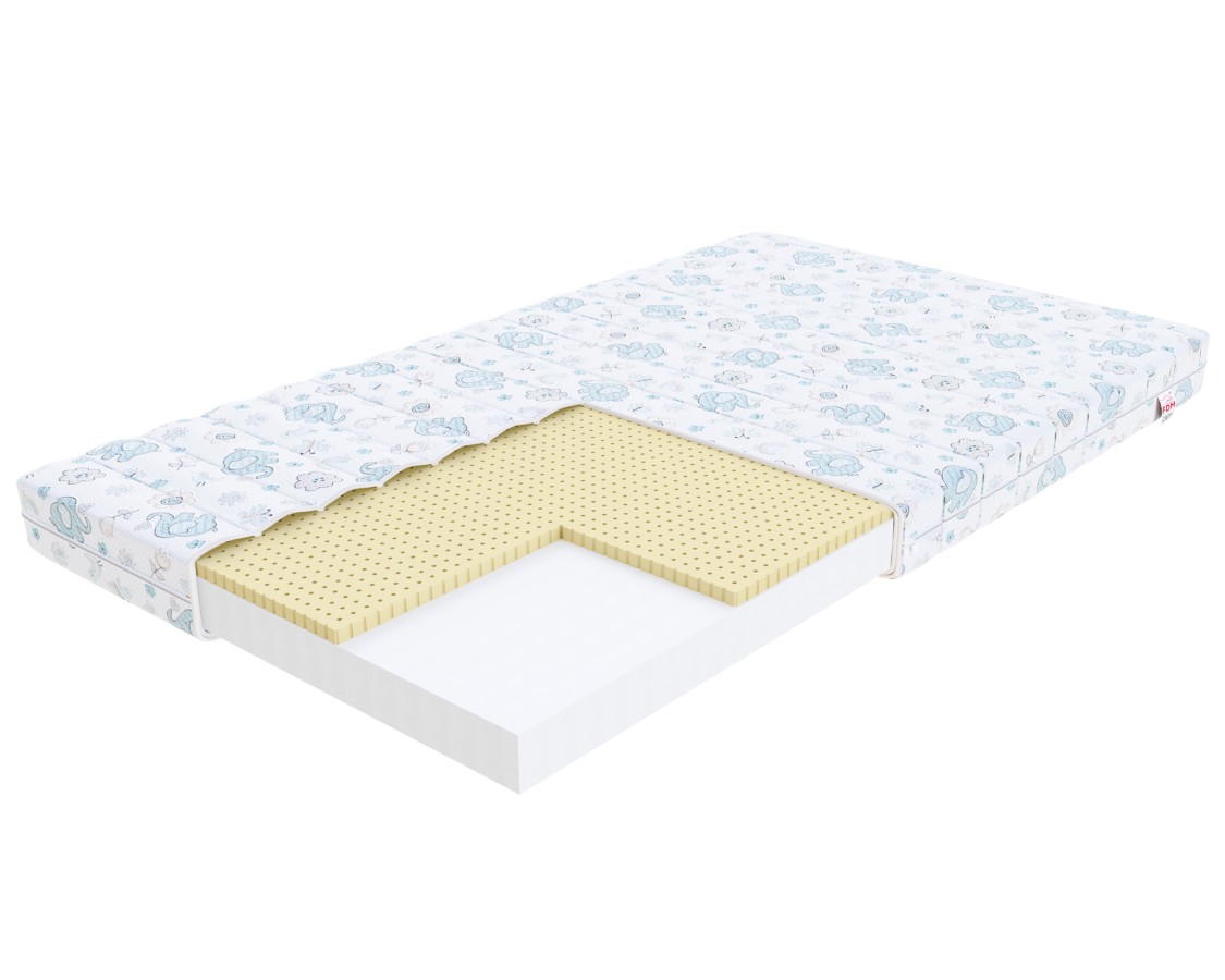Materac piankowy DREAM lateks, pianka FlexFoam - 60 x 120 - H2 średnio miękki / H3 średnio twardy - 11 cm