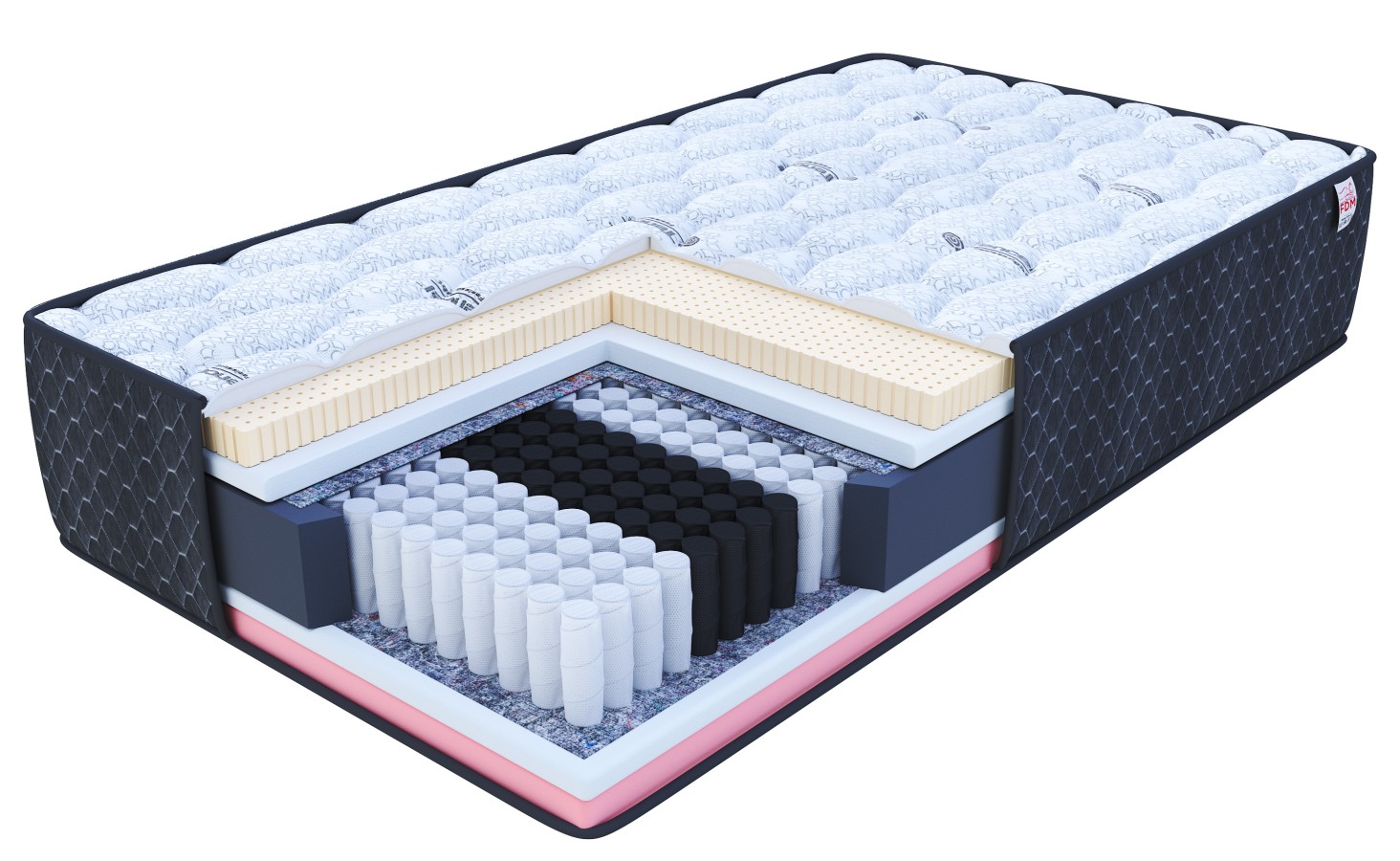 Materac multipocketowy COMFORT pianka visco, lateks - 80 x 200 - H2 średnio miękki - 31 cm