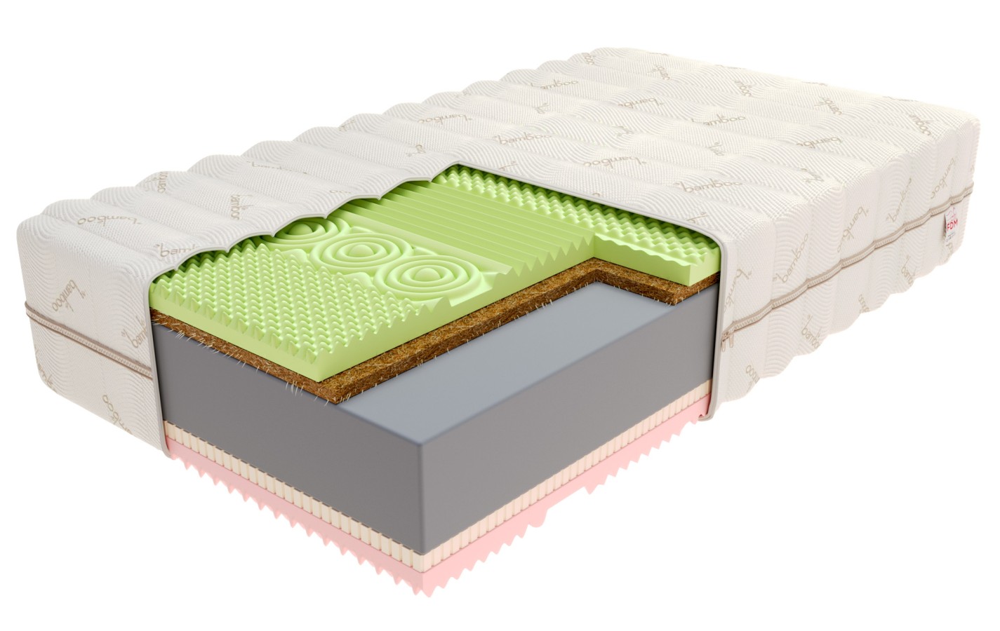 Materac piankowy RELAX lateks visco kokos - 200 x 200 - H4 twardy / H3 średnio twardy - 22 cm