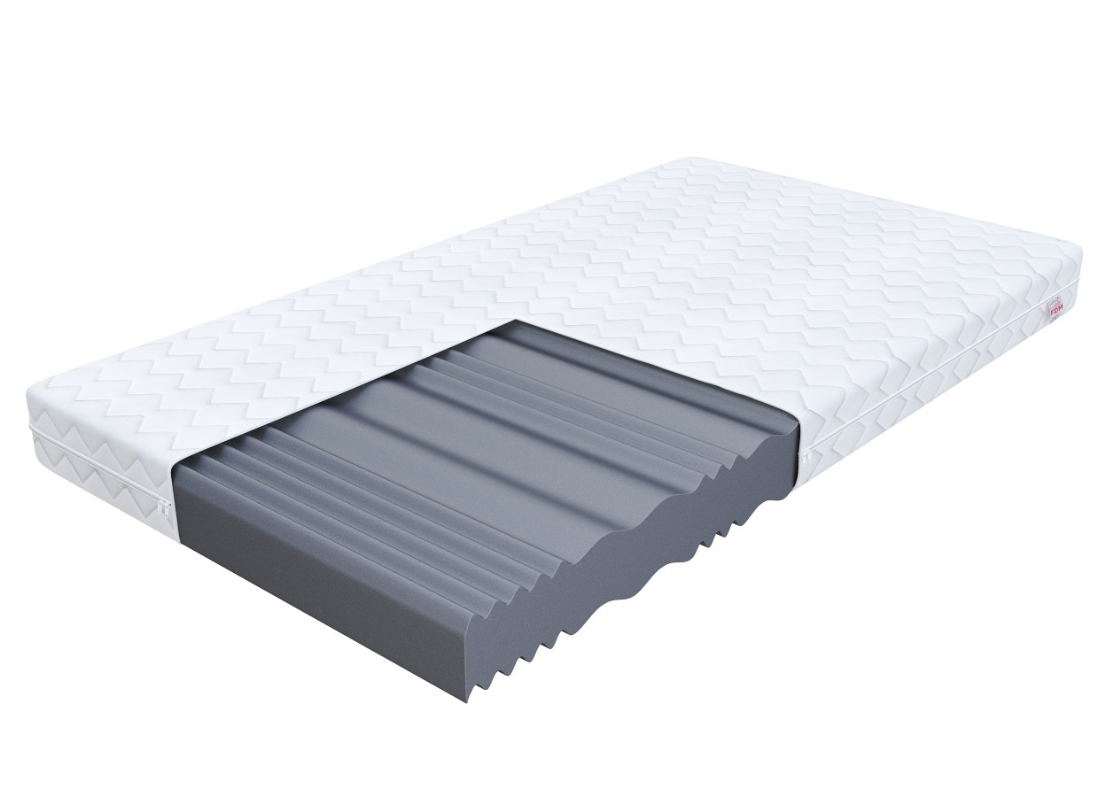 Materac piankowy LIVIA profilowana pianka - 80 x 200 - H3 średnio twardy - 15 cm