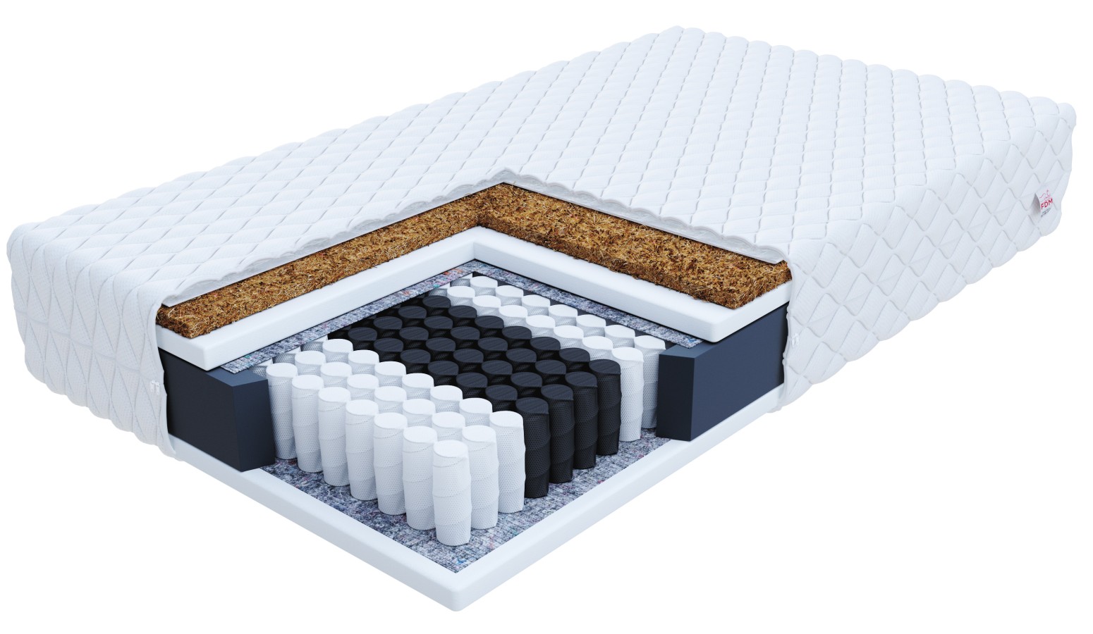 Materac kieszeniowy FAMILY kokos - 140 x 190 - H2 średnio miękki / H3 średnio twardy - 24 cm