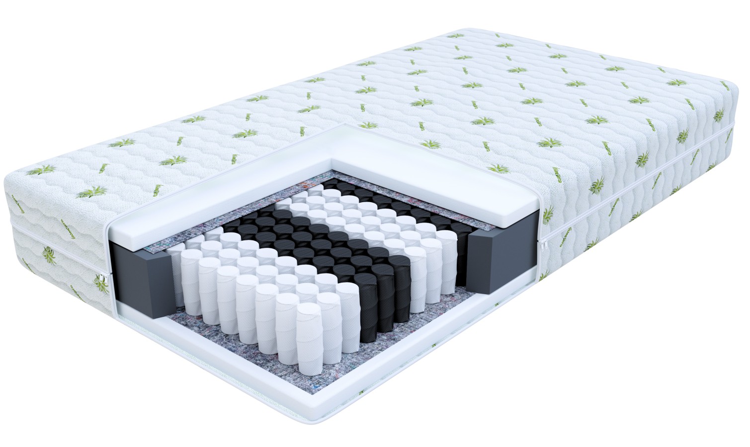 Materac kieszeniowy ARIA pokrowiec AloeVera - 140 x 200 - H3 średnio twardy - 21 cm