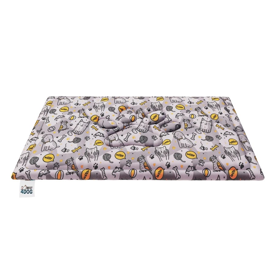 Legowisko dla psa miękkie (mata) duże 130x70 cm wodoodporne Kolor pokrowca: Szare kostki