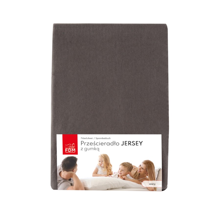 Prześcieradło JERSEY szare 100% bawełna Rozmiar: 200 x 200