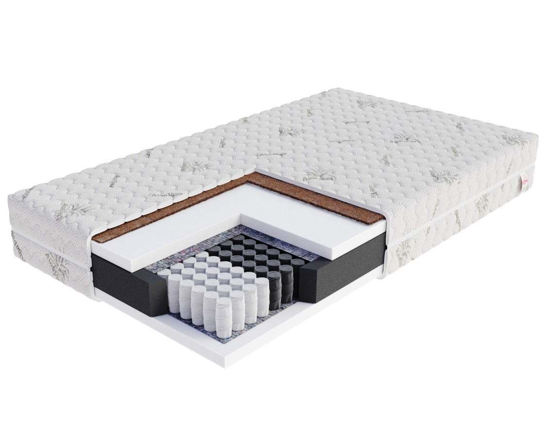 Materac kieszeniowy BLISS kokos - 160 x 200 - H4 twardy / H3 średnio twardy - 22 cm