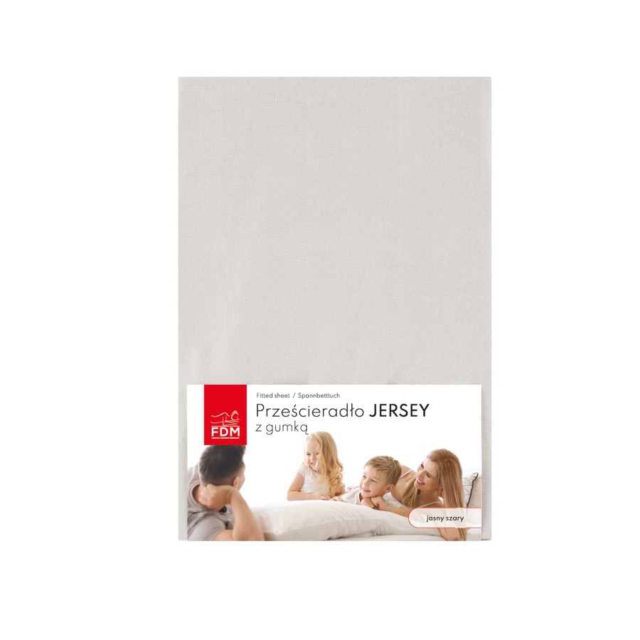 Prześcieradło JERSEY jasno szare 100% bawełna Rozmiar: 90 x 200