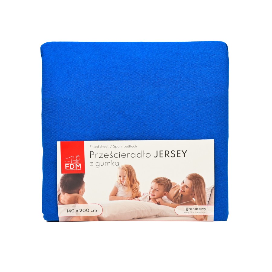 Prześcieradło JERSEY granatowe 100% bawełna Rozmiar: 120 x 200