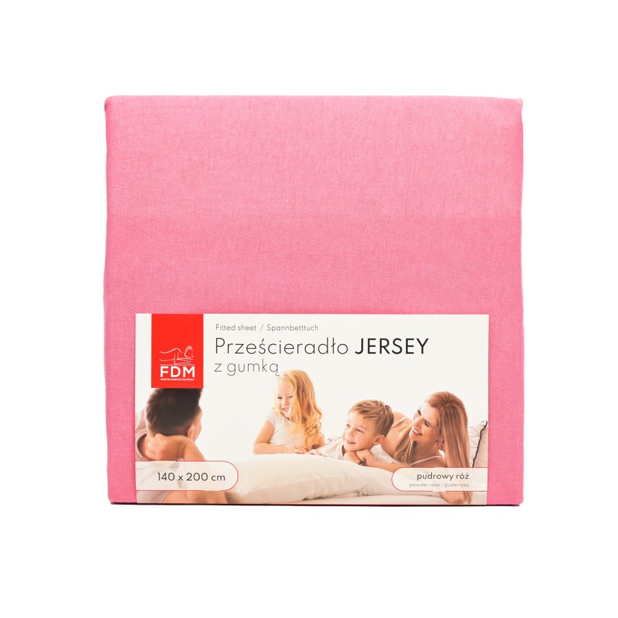 Prześcieradło JERSEY różowe 100% bawełna Rozmiar: 160 x 200