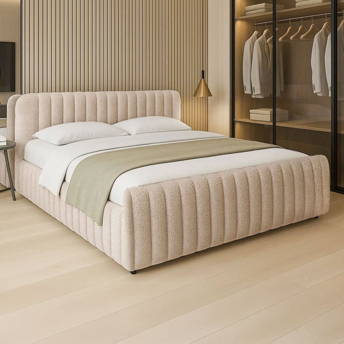 Łóżko tapicerowane SF1078 140x200 Boucle Beż #4