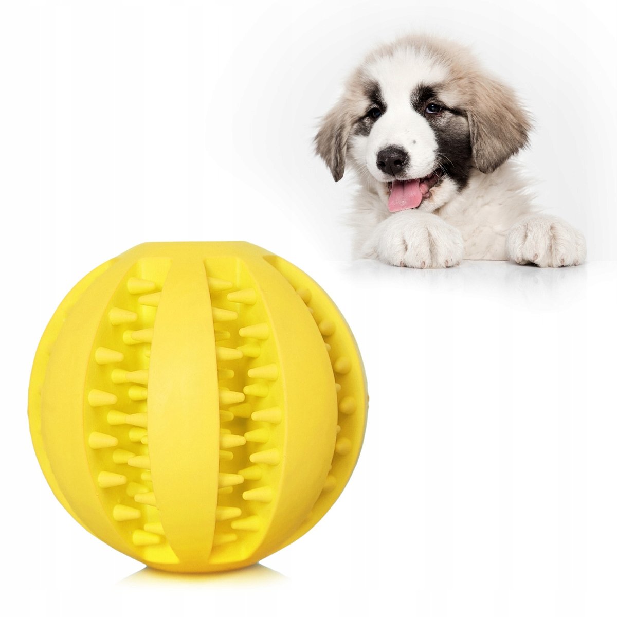 Zabawka dla psa piłka gumowa gryzak na przysmaki