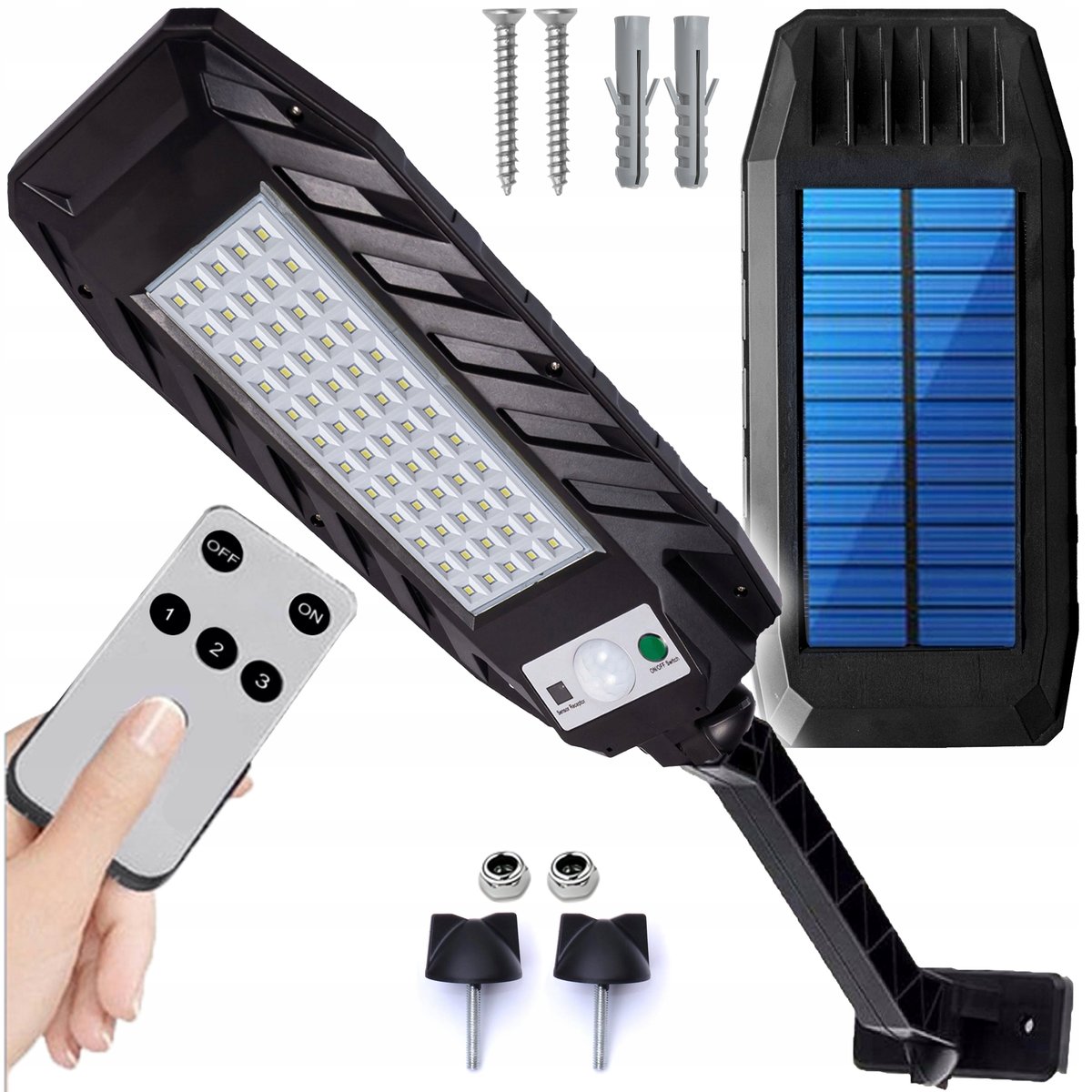 Lampa Solarna Ogrodowa Zewnętrzna Led Uliczna Z Czujnikiem Ruchu Zmierzchu