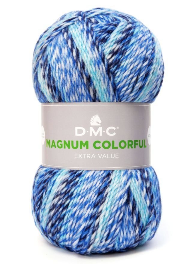 włóczka DMC MAGNUM COLORFUL kol. 015 błękitno-niebiesko-granatowa