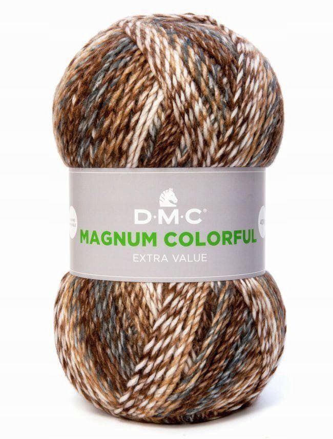 włóczka DMC MAGNUM COLORFUL kol. 013 beżowo-brązowo-popielata