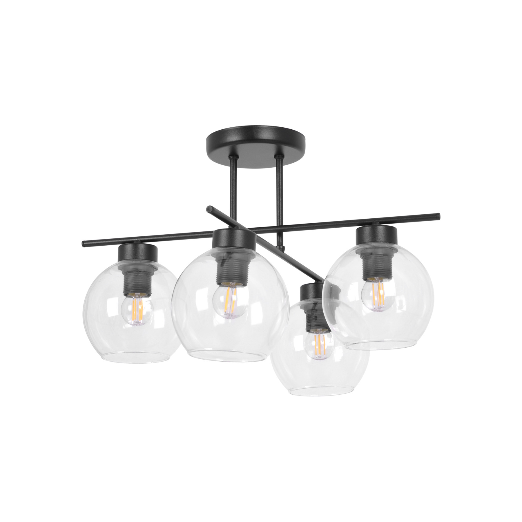 Lampa sufitowa z czterema transparentnymi kloszami KZ-5161