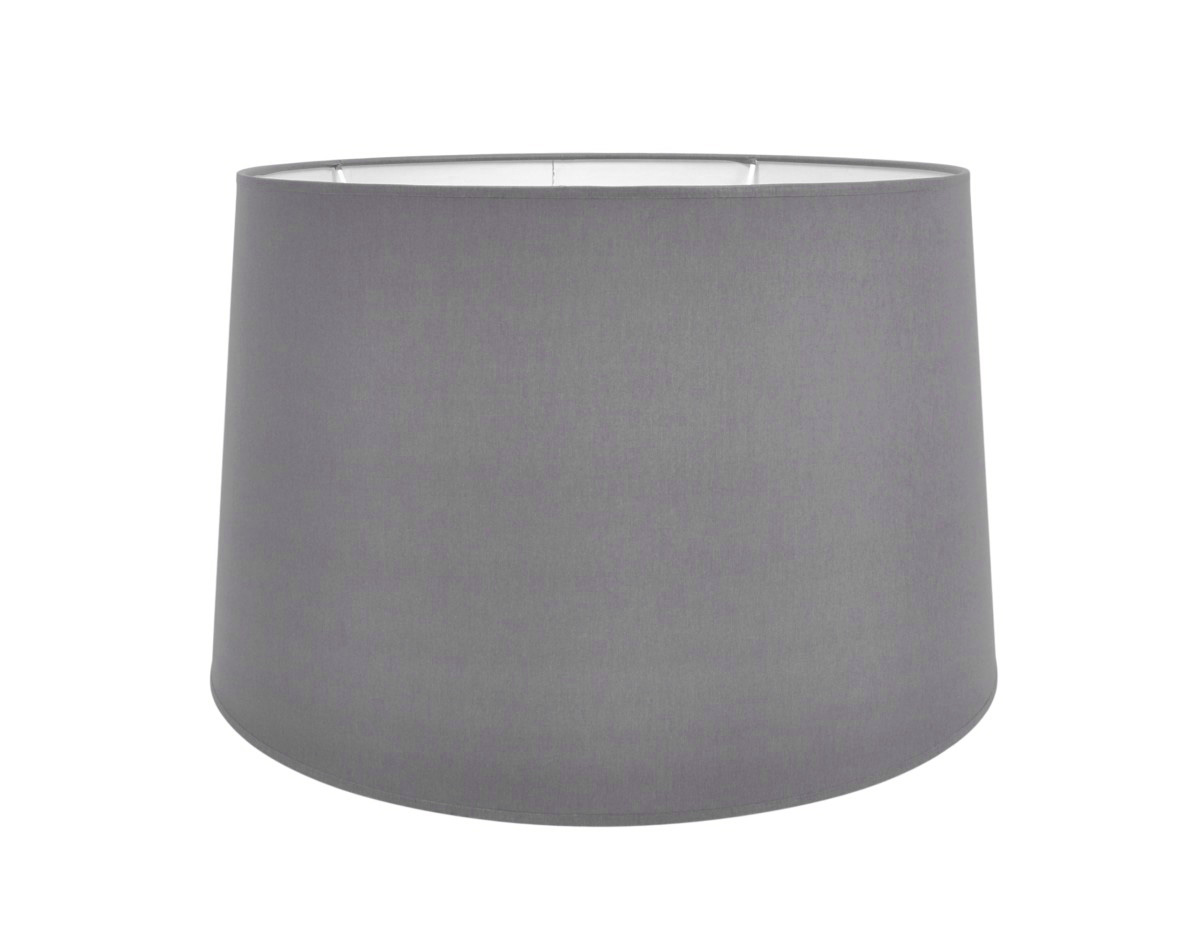 Szary abażur z białym wnętrzem, otwór ø4 cm