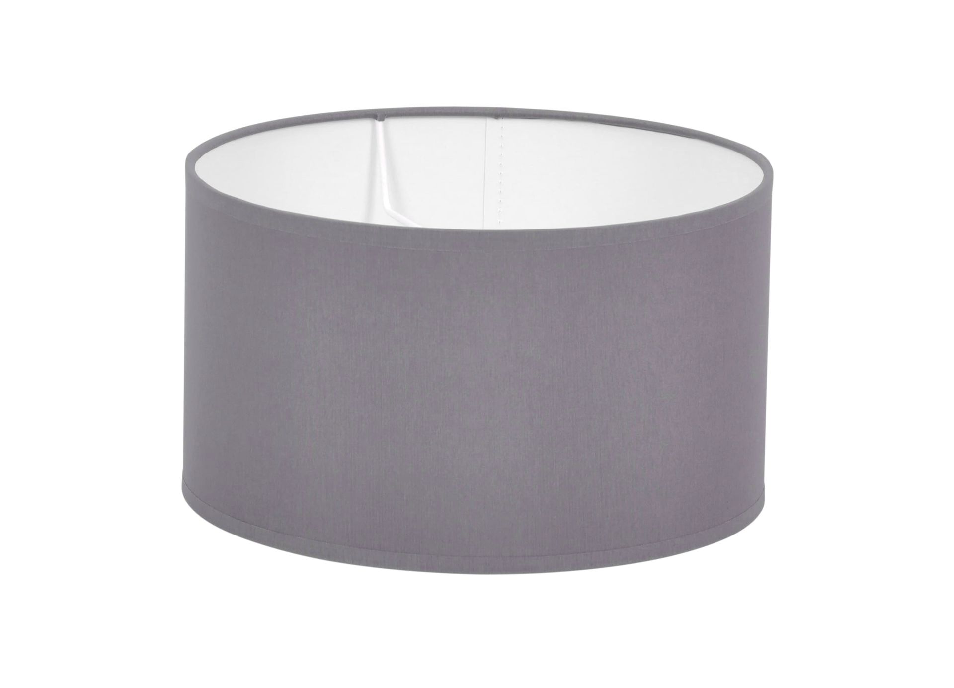 Szary abażur z białym wnętrzem, do lamp sufitowych